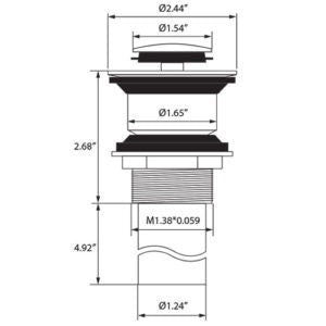 Dakota Sinks DSF-ASDCR Signature 2 1/2 Inch Stainless Steel Pop-Up Drain Dakota Sinks