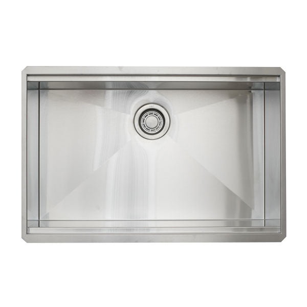 Dakota Sinks DSL-3020 Signature L-Series 30 x 20 Inch Flat Ledge Single Bowl Undermount Stainless Steel Kitchen Sink - Satin Brushed Nickel Dakota Sinks