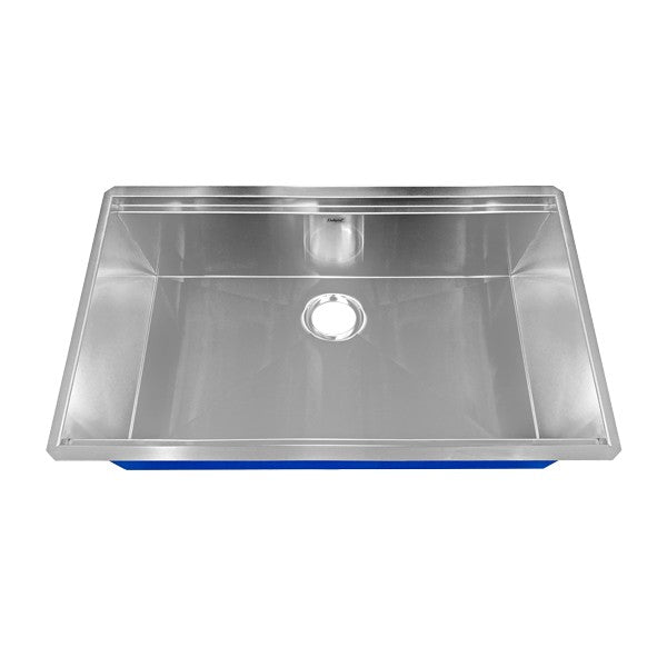 Dakota Sinks DSL-3320 Signature L-Series 33 x 20 Inch Flat Ledge Single Bowl Undermount Stainless Steel Kitchen Sink - Satin Brushed Nickel Dakota Sinks