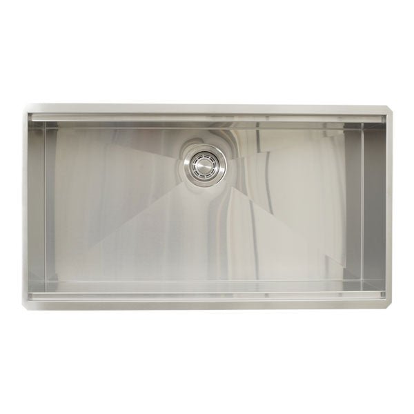 Dakota Sinks DSL-3620 Signature L-Series 36 Inch Flat Ledge Single Bowl Undermount Stainless Steel Kitchen Sink - Satin Brushed Nickel - Dakota Sinks