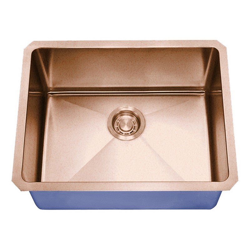 Dakota Sinks DSM-2318SV Signature M-Series 23 Inch Micro Radius Single Bowl Undermount Kitchen Sink with Bottom Grid, Silver DSM-2318CP Dakota Sinks Copper