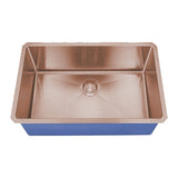 Dakota Sinks DSM-2718 Signature M-Series 27 Inch Micro Radius Single D-Bowl Undermount Kitchen Sink with Bottom Grid DSM-2718CP Dakota Sinks Copper