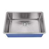 Dakota Sinks DSM-2718 Signature M-Series 27 Inch Micro Radius Single D-Bowl Undermount Kitchen Sink with Bottom Grid DSM-2718SV Dakota Sinks Silver