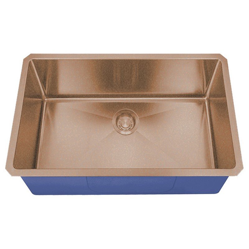 Dakota Sinks DSM-3018 Signature M-Series 30 Inch Micro Radius Single D-Bowl Undermount Kitchen Sink with Bottom Grid DSM-3018CP Dakota Sinks Copper