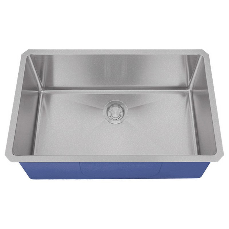 Dakota Sinks DSM-3018 Signature M-Series 30 Inch Micro Radius Single D-Bowl Undermount Kitchen Sink with Bottom Grid DSM-3018SV Dakota Sinks Silver