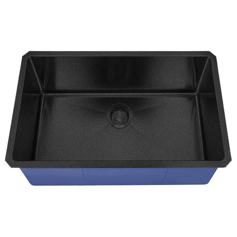 Dakota Sinks DSM-3018 Signature M-Series 30 Inch Micro Radius Single D-Bowl Undermount Kitchen Sink with Bottom Grid DSM-3018GBK Dakota Sinks Gunmetal Black