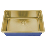 Dakota Sinks DSM-3018 Signature M-Series 30 Inch Micro Radius Single D-Bowl Undermount Kitchen Sink with Bottom Grid DSM-3018GD Dakota Sinks Gold