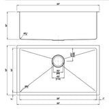 Dakota Sinks DSM-3018 Signature M-Series 30 Inch Micro Radius Single D-Bowl Undermount Kitchen Sink with Bottom Grid Dakota Sinks