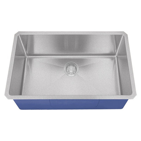 Dakota Sinks DSM-3218 Signature M-Series 32 Inch Micro Radius Single D-Bowl Undermount Kitchen Sink with Bottom Grid - Dakota Sinks