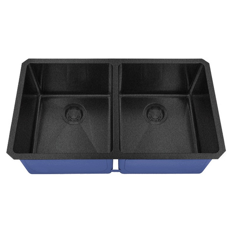 Dakota Sinks DSM-5050 Signature M-Series 32 Inch Micro Radius 50/50 Double Bowl Undermount Kitchen Sink with Bottom Grid - Dakota Sinks