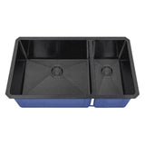 Dakota Sinks DSM-7030 Signature M-Series 32 x 10 Inch Micro Radius 70/30 Offset Double Bowl Undermount Kitchen Sink with Bottom Grid DSM-7030GBK Dakota Sinks Gunmetal Black