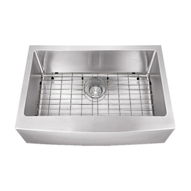 Dakota Sinks DSM-A3020 Signature M-Series 30 x 10 Inch Micro Radius Single Bowl Apron Front Kitchen Sink with Bottom Grid - Dakota Sinks