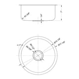 Dakota Sinks DSR-167R Signature R-Series 17 1/8 Inch Standard Radius Single Bowl Undermount Stainless Steel Round Bar Sink with Bottom Grid - Dakota Sinks