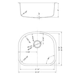 Dakota Sinks DSR-2321 Signature R-Series 23 1/4 Inch Standard Radius D-Single Bowl Undermount Stainless Steel Kitchen Sink with Bottom Grid - Satin Brushed Nickel - Dakota Sinks