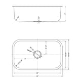 Dakota Sinks DSR-3018 Signature R-Series 30 Inch Standard Radius D-Single Bowl Undermount Stainless Steel Kitchen Sink with Bottom Grid - Satin Brushed Nickel - Dakota Sinks