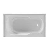 Dakota Sinks DST-ALLC00W Signature 60 x 32 Inch Alcove Oval Soaker Acrylic Bathtub with Non-Slip Surface, Integral Skirt and Drain - White, Left - Dakota Sinks