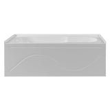 Dakota Sinks DST-ALLC00W Signature 60 x 32 Inch Alcove Oval Soaker Acrylic Bathtub with Non-Slip Surface, Integral Skirt and Drain - White, Left - Dakota Sinks