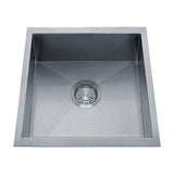 Dakota Sinks DSZ-1616 Signature Z-Series 16 Inch Zero Radius Single Bowl Undermount Stainless Steel Bar Sink with Bottom Grid DSZ-1616GD Dakota Sinks Silver