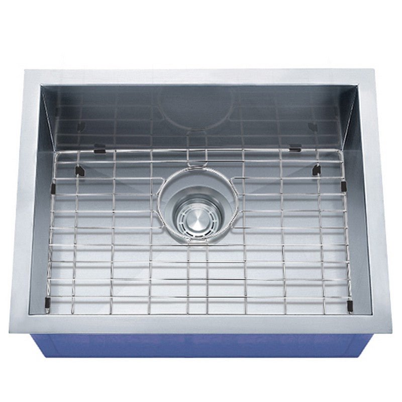 Dakota Sinks DSZ-2318 Signature Z-Series 23 Inch Zero Radius Single Bowl Undermount Stainless Steel Kitchen Sink with Bottom Grid - Dakota Sinks