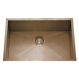 Dakota Sinks DSZ-2718 Signature Z-Series 27 Inch Zero Radius Single Bowl Undermount Stainless Steel Kitchen Sink with Bottom Grid DSZ-2718CP Dakota Sinks Copper