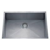 Dakota Sinks DSZ-2718 Signature Z-Series 27 Inch Zero Radius Single Bowl Undermount Stainless Steel Kitchen Sink with Bottom Grid DSZ-2718SV Dakota Sinks Silver