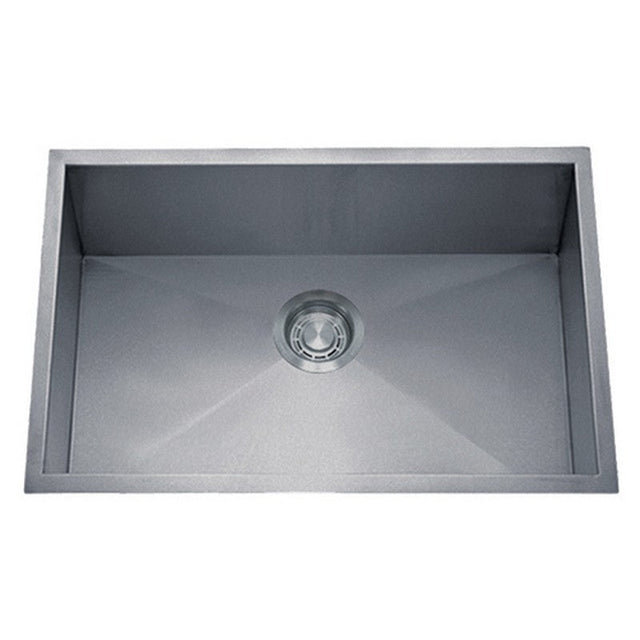 Dakota Sinks DSZ-2718 Signature Z-Series 27 Inch Zero Radius Single Bowl Undermount Stainless Steel Kitchen Sink with Bottom Grid DSZ-2718SV Dakota Sinks Silver