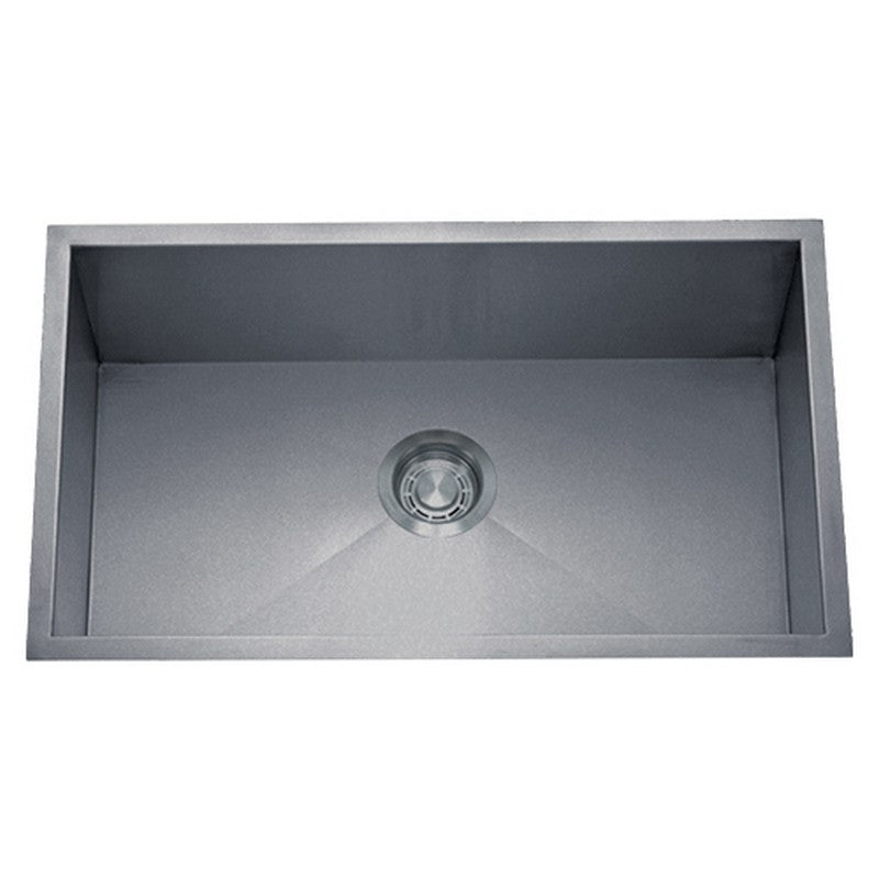 Dakota Sinks DSZ-3218 Signature Z-Series 32 Inch Zero Radius Single Bowl Undermount Stainless Steel Kitchen Sink with Bottom Grid - Dakota Sinks