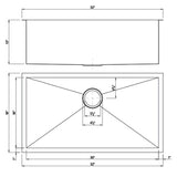 Dakota Sinks DSZ-3218 Signature Z-Series 32 Inch Zero Radius Single Bowl Undermount Stainless Steel Kitchen Sink with Bottom Grid - Dakota Sinks