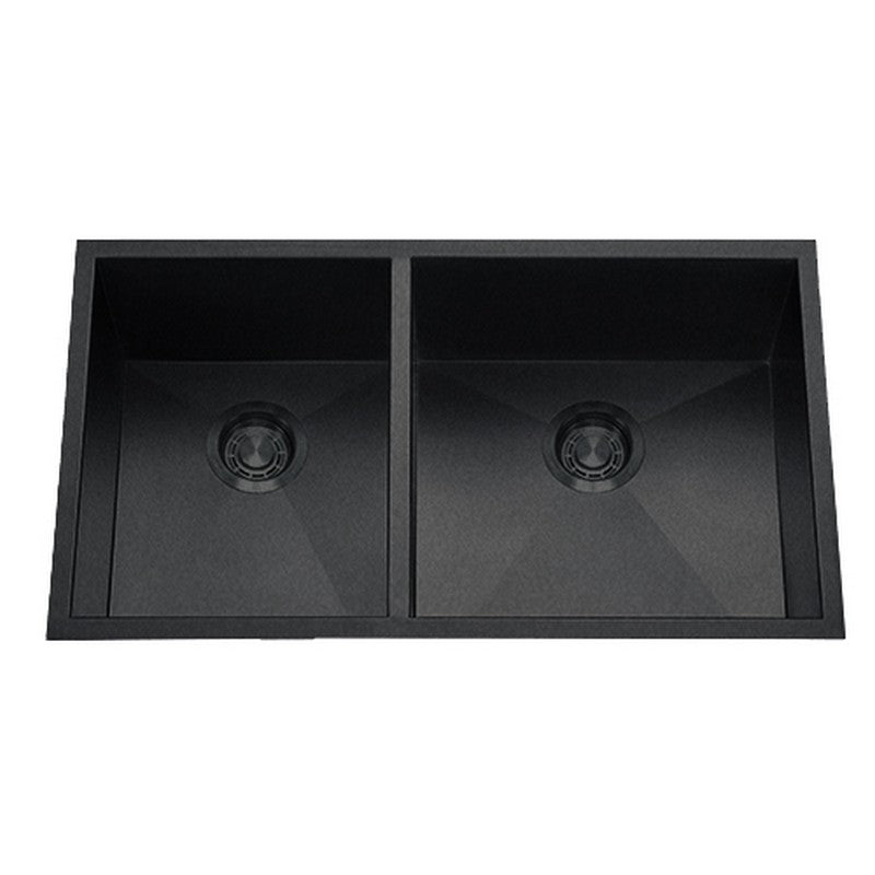 Dakota Sinks DSZ-4060 Signature Z-Series 32 Inch Zero Radius 40/60 Double Bowl Undermount Stainless Steel Kitchen Sink with Bottom Grid DSZ-4060GBK Dakota Sinks Gunmetal Black