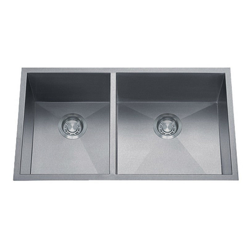 Dakota Sinks DSZ-4060 Signature Z-Series 32 Inch Zero Radius 40/60 Double Bowl Undermount Stainless Steel Kitchen Sink with Bottom Grid DSZ-4060SV Dakota Sinks Silver