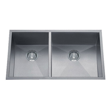 Dakota Sinks DSZ-4060 Signature Z-Series 32 Inch Zero Radius 40/60 Double Bowl Undermount Stainless Steel Kitchen Sink with Bottom Grid - Dakota Sinks