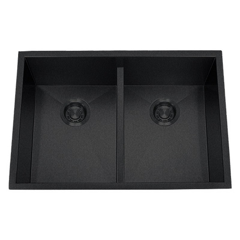 Dakota Sinks DSZ-5050LD Signature Z-Series 32 Inch Zero Radius 50/50 Low Divide Double Bowl Undermount Stainless Steel Kitchen Sink with Bottom Grid DSZ-5050GBK Dakota Sinks Gunmetal Black