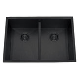 Dakota Sinks DSZ-5050LD Signature Z-Series 32 Inch Zero Radius 50/50 Low Divide Double Bowl Undermount Stainless Steel Kitchen Sink with Bottom Grid DSZ-5050GBK Dakota Sinks Gunmetal Black