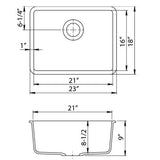 Dakota Sinks GSE-QC2318-BE Builders Elements Series 23 Inch Quartz Composite Single Bowl Undermount Kitchen Sink - Dakota Sinks