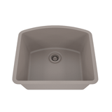 Dakota Sinks GSE-QC2321-BE Builders Elements Series 23 Inch Quartz Composite Single D-Bowl Undermount Kitchen Sink - Dakota Sinks