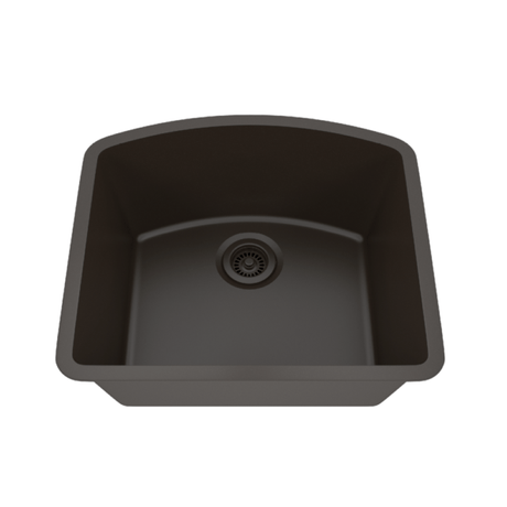 Dakota Sinks GSE-QC2321-BE Builders Elements Series 23 Inch Quartz Composite Single D-Bowl Undermount Kitchen Sink - Dakota Sinks