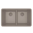 Dakota Sinks GSE-QC5050LD-BE Builders Elements Series 32 Inch Quartz Composite 50/50 Low Divide Double Bowl Undermount Kitchen Sink - Dakota Sinks