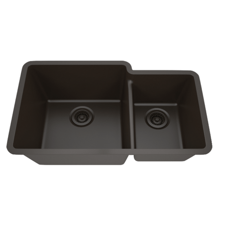 Dakota Sinks GSE-QC6040LD-BE Builders Elements Series 32 Inch Quartz Composite 60/40 Low Divide Double Bowl Undermount Kitchen Sink - Dakota Sinks