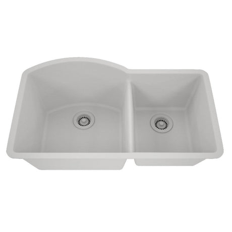 Dakota Sinks GSE-QC7030LD-BE Builders Elements Series 32 Inch Quartz Composite 70/30 Low Divide Double Bowl Undermount Kitchen Sink - Dakota Sinks