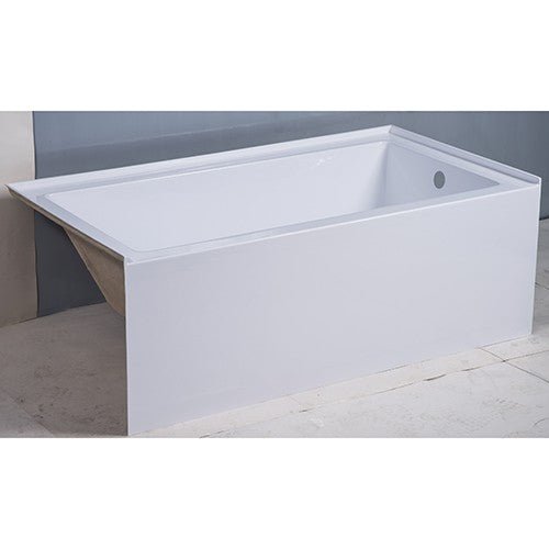 Dakota Sinks UST-ALLC01SNW Signature 60 x 30 Inch Alcove Rectangle Left Hand Drain Bathtub with Nested Tile Flange - White - Dakota Sinks