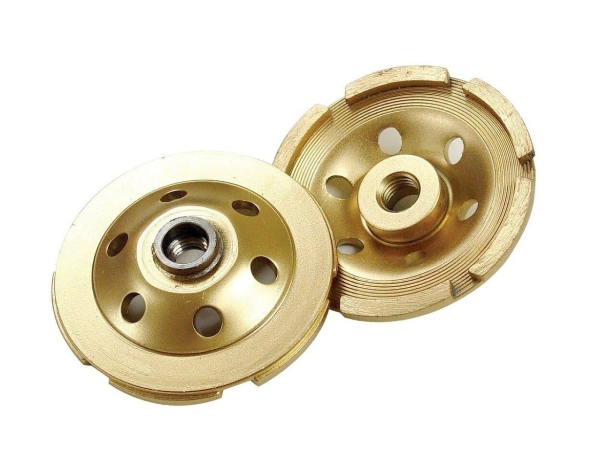 Double Row Standard Gold Segmented Cup Wheel Grinder 07429 Diamond Products 4" Double Row