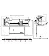 E-1340VS With ACU-RITE 303 DRO With Taper Attachment and Collet Closer - Jet