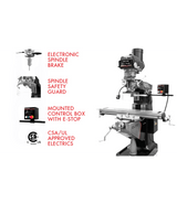 EVS-949 Mill with 2-Axis ACU-RITE 203 DRO and Servo X, Y, Z-Axis Powerfeeds Jet