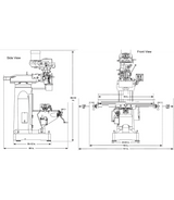 EVS-949 Mill with 2-Axis ACU-RITE 203 DRO and Servo X, Y, Z-Axis Powerfeeds Jet