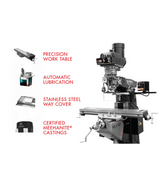 EVS-949 Mill with 2-Axis ACU-RITE 203 DRO and Servo X, Y, Z-Axis Powerfeeds Jet