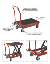 Ironton Hydraulic Table Cart | 1,000-Lb. Capacity | 34 3/4-In. Lift - Ironton