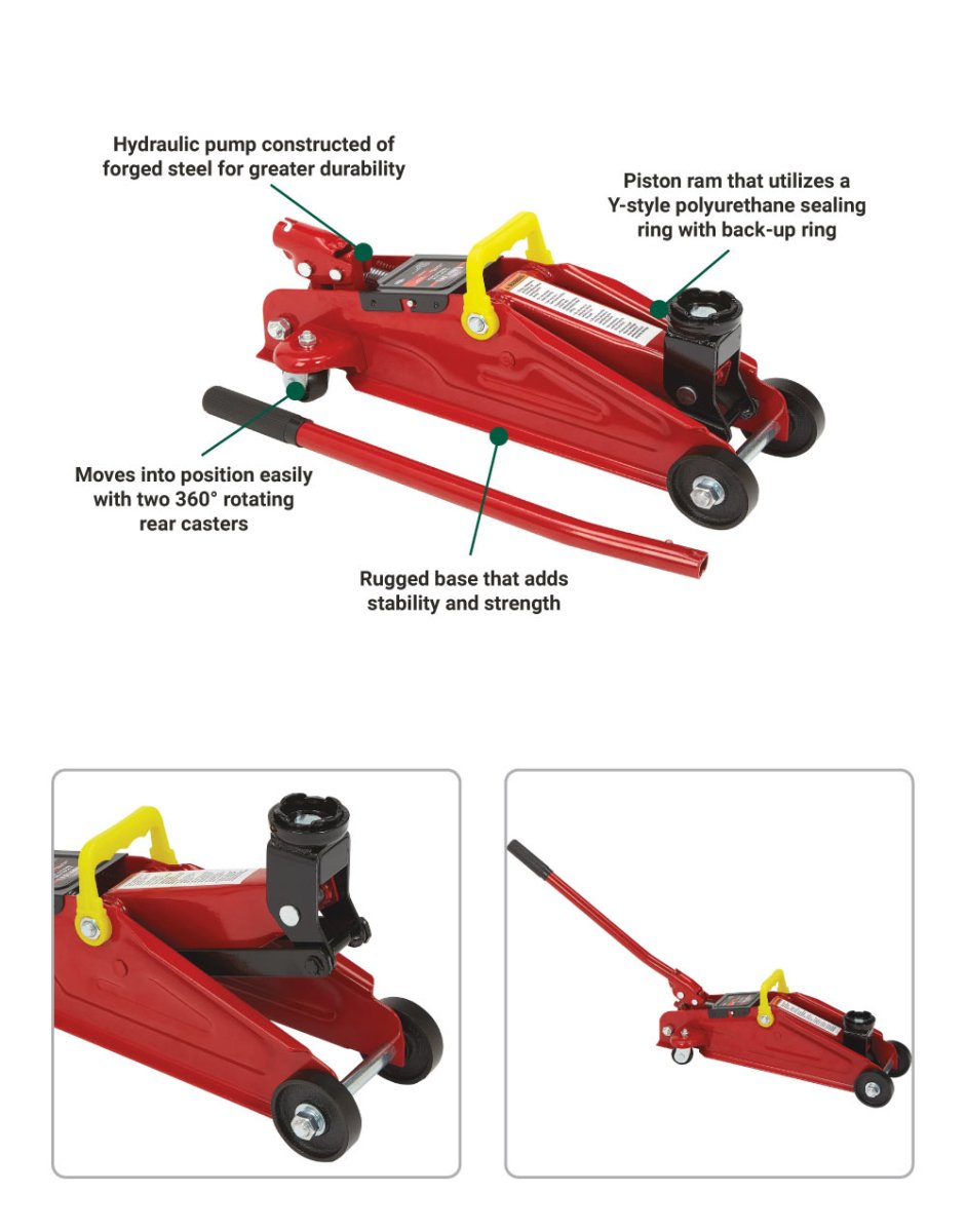 Ironton | Hydraulic Trolly Jack with Carrying Handle | 2-Ton Capacity - Ironton