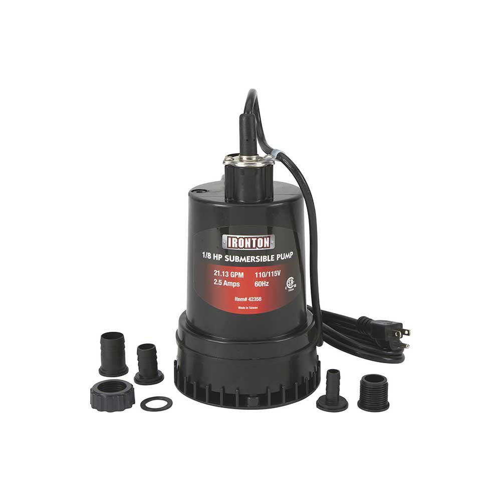 Ironton Submersible Pump | 1,268 Gpm | 1/8-HP | 1-In. Port - Ironton