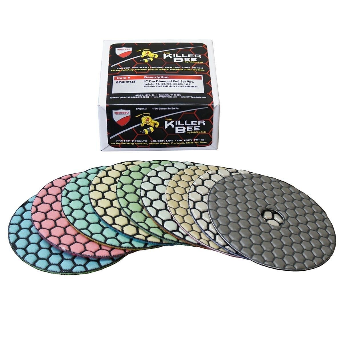 Killer Bee Wet/Dry Diamond Polishing Pads - RTC Products