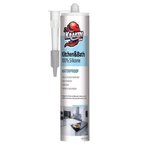 Kitchen & Bathroom Silicone 300 ml (10.1 FL Oz) White - Case of 12 - Kraken Bond